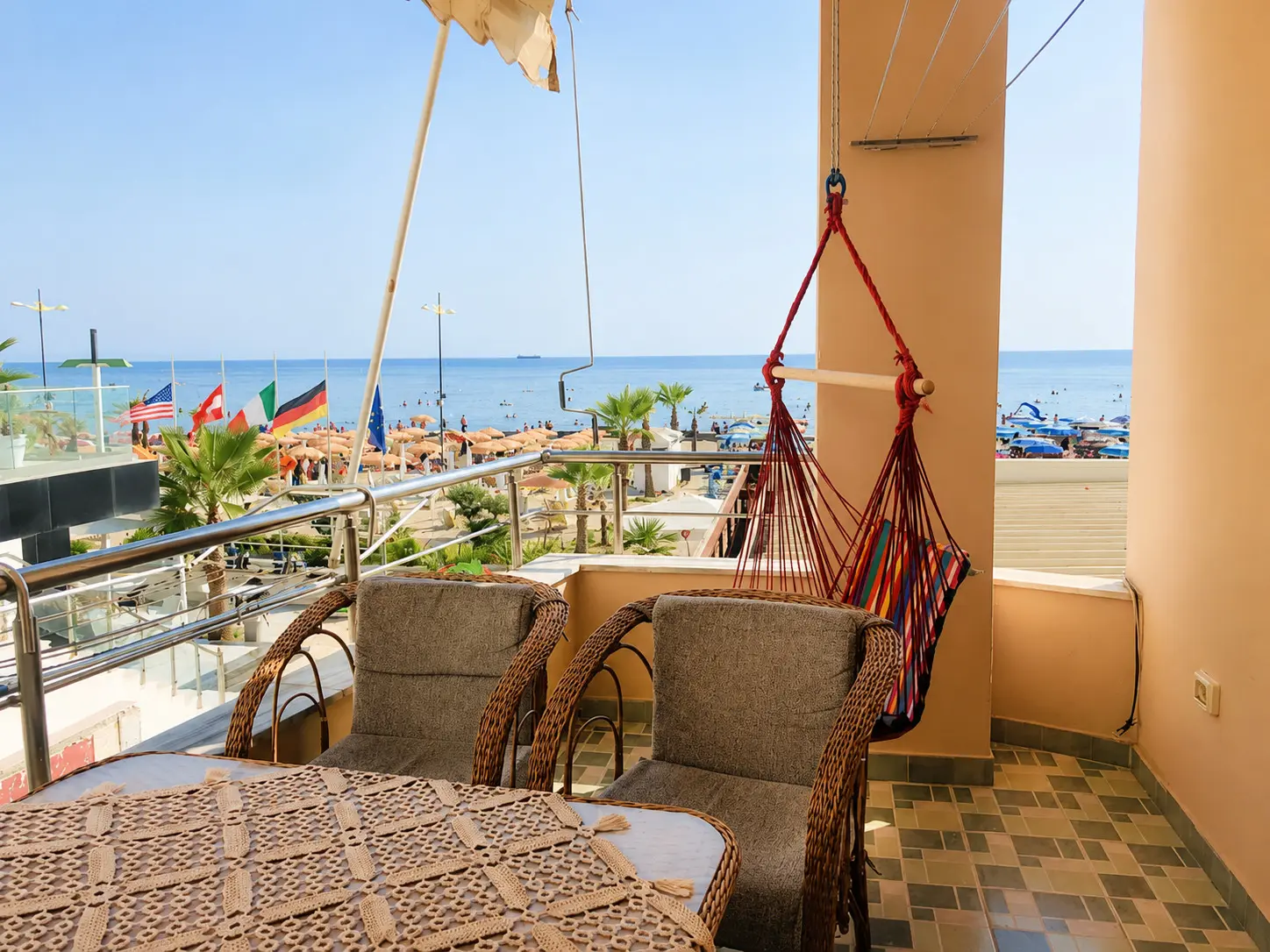The balcony view over the Durrës beachfront